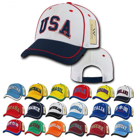W Republic Country Logo Tournament Jersey 6 Panel Constructed Baseball Caps Hats-Campus-Wardrobe